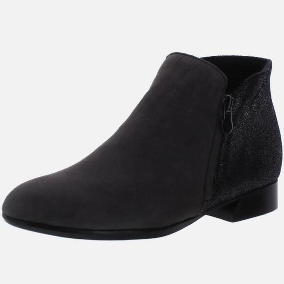 MUNRO Averee Double Zipper Ankle Boot | Grey Nubuck Suede Leather | Size 7.5 - Picture 2 of 12
